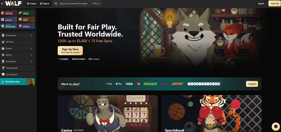 wolf.io sister sites screenshot
