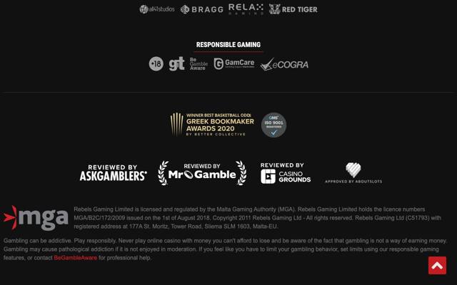 Bet Rebel homepage screenshot