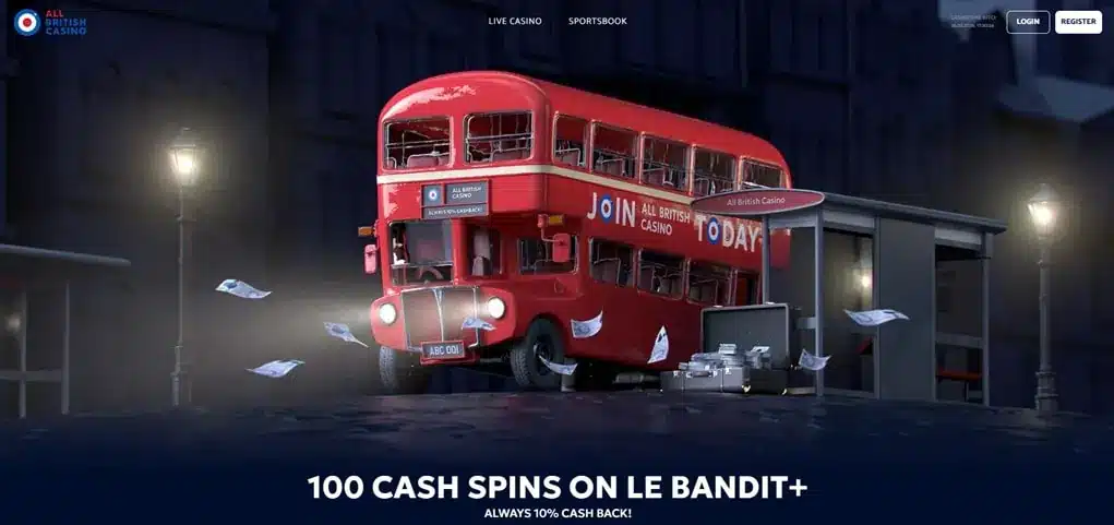 All British Casino homepage screenshot