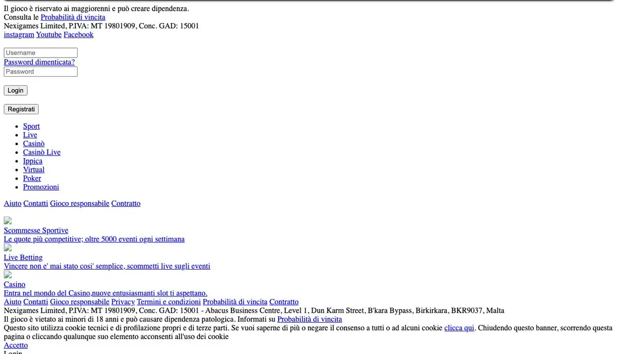 Bet United 365 homepage screenshot – archived August 2020
