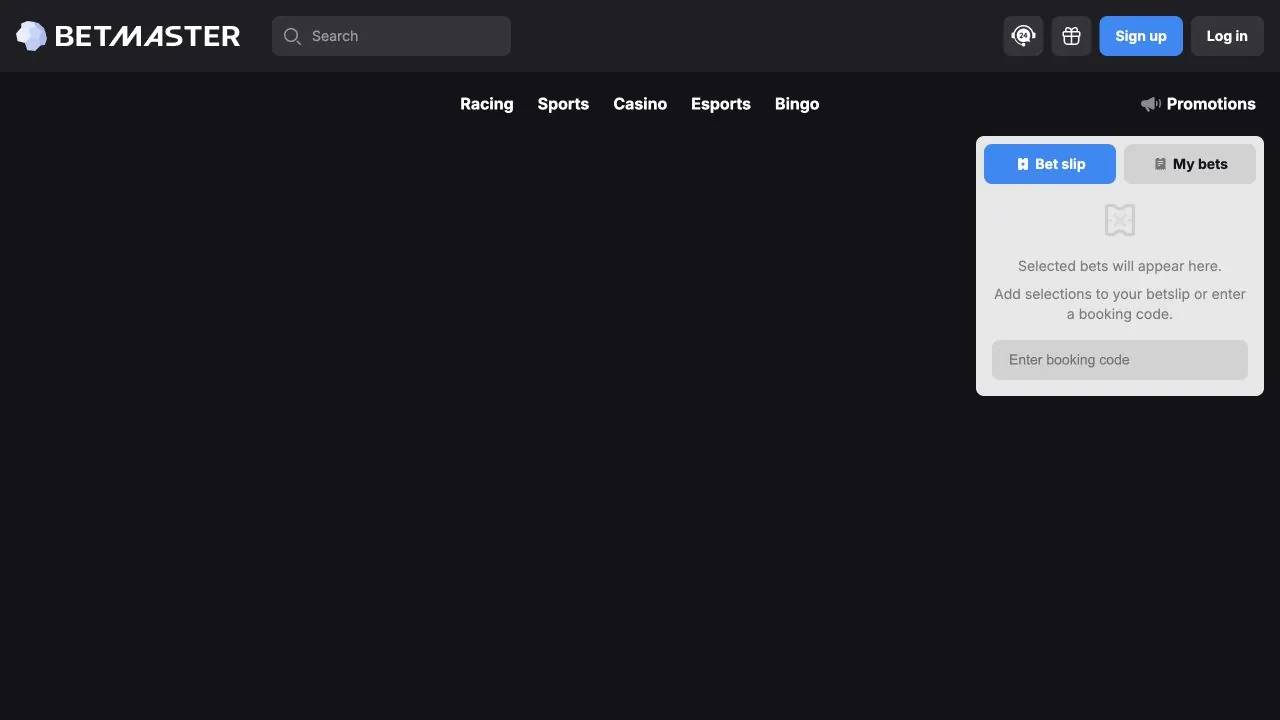 Betmaster homepage screenshot – July 2026