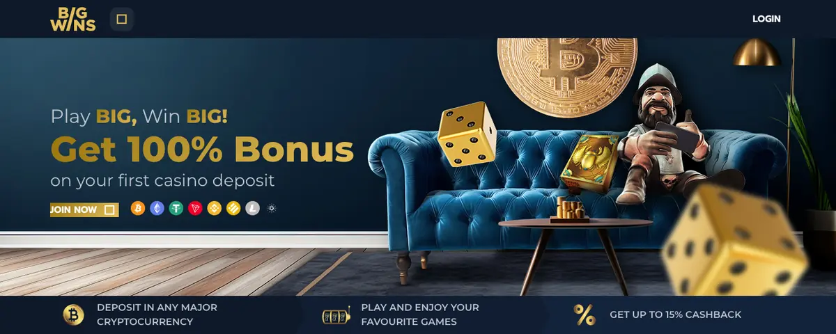 Big Wins homepage screenshot (archived) - domain no longer hosts the casino 2026