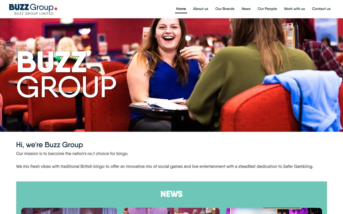 Buzz Group official company website screenshot – July 2026