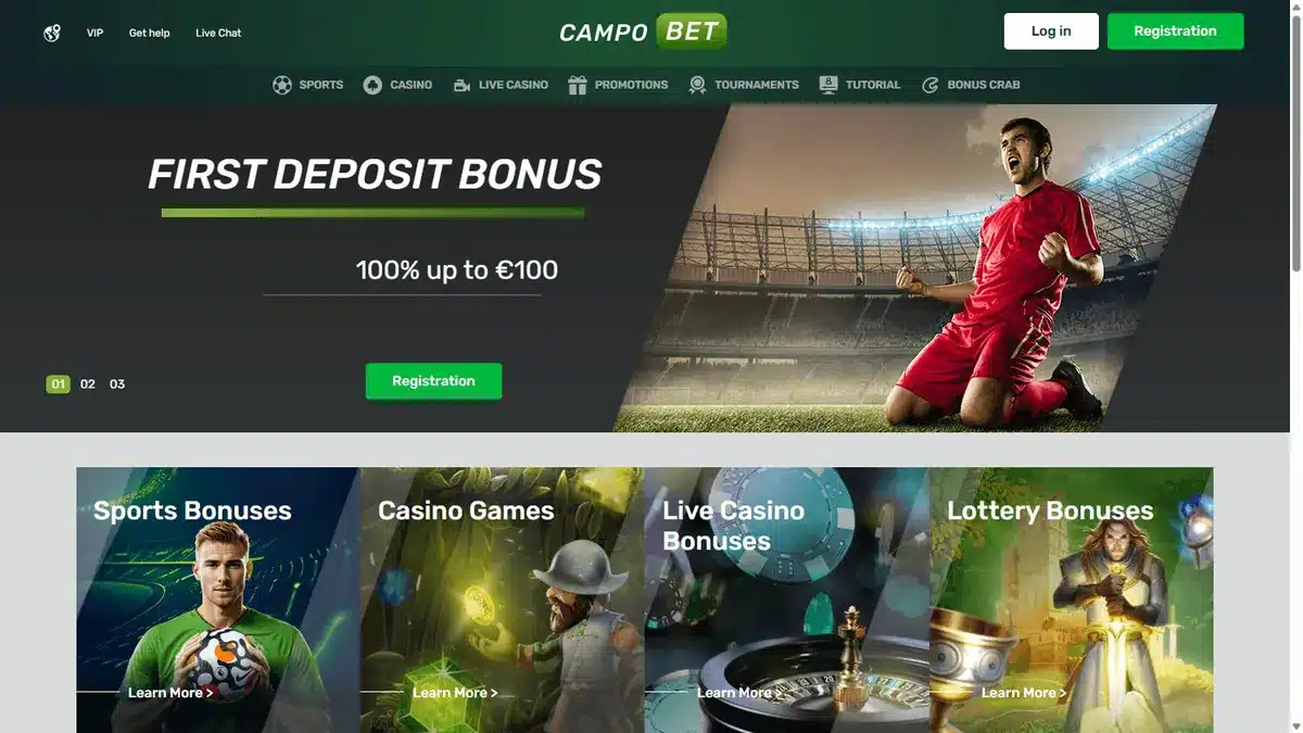 Campo Bet casino and sportsbook homepage