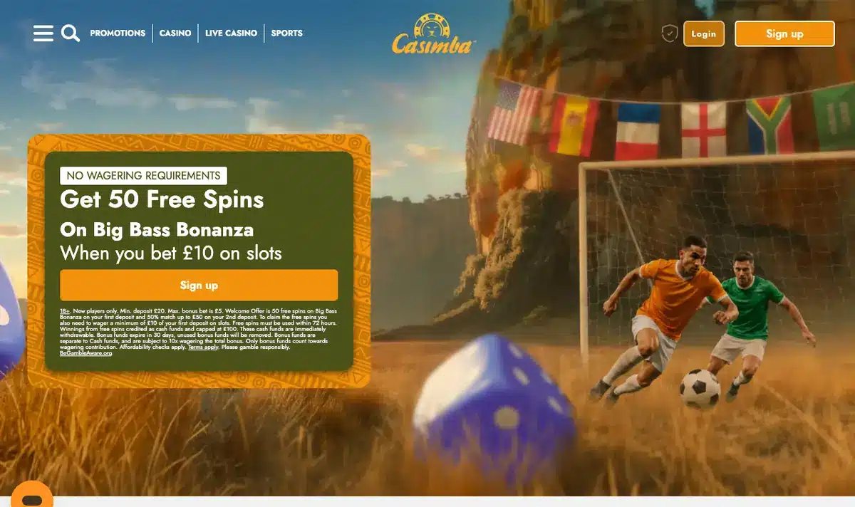 Casimba homepage screenshot – July 2026