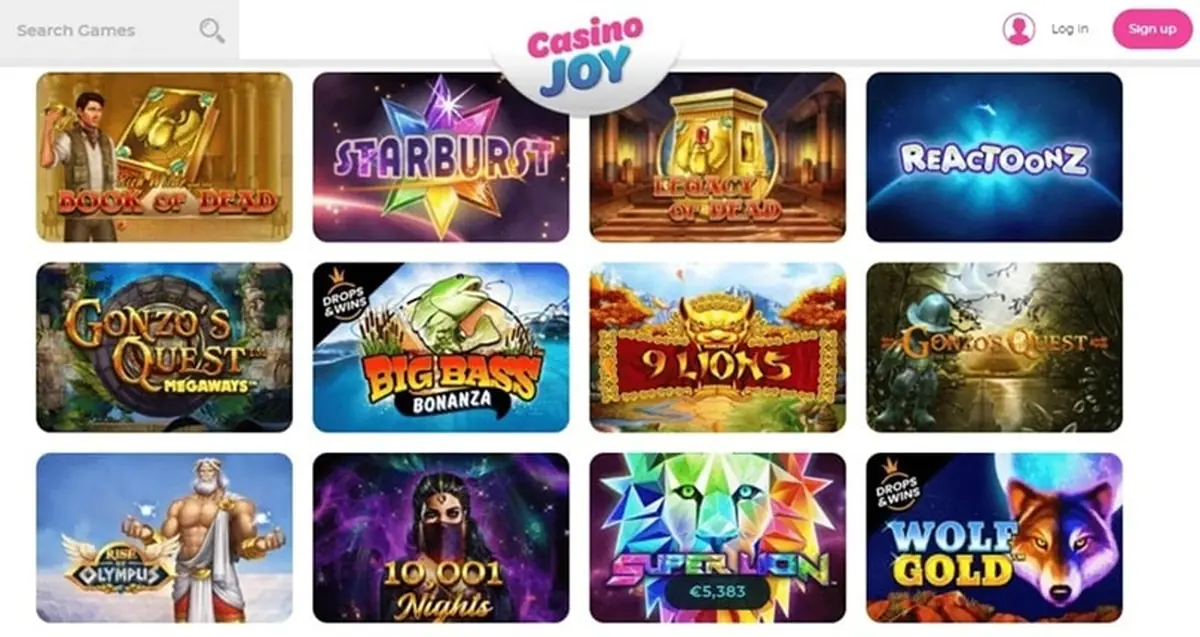 Casino Joy homepage screenshot – July 2026