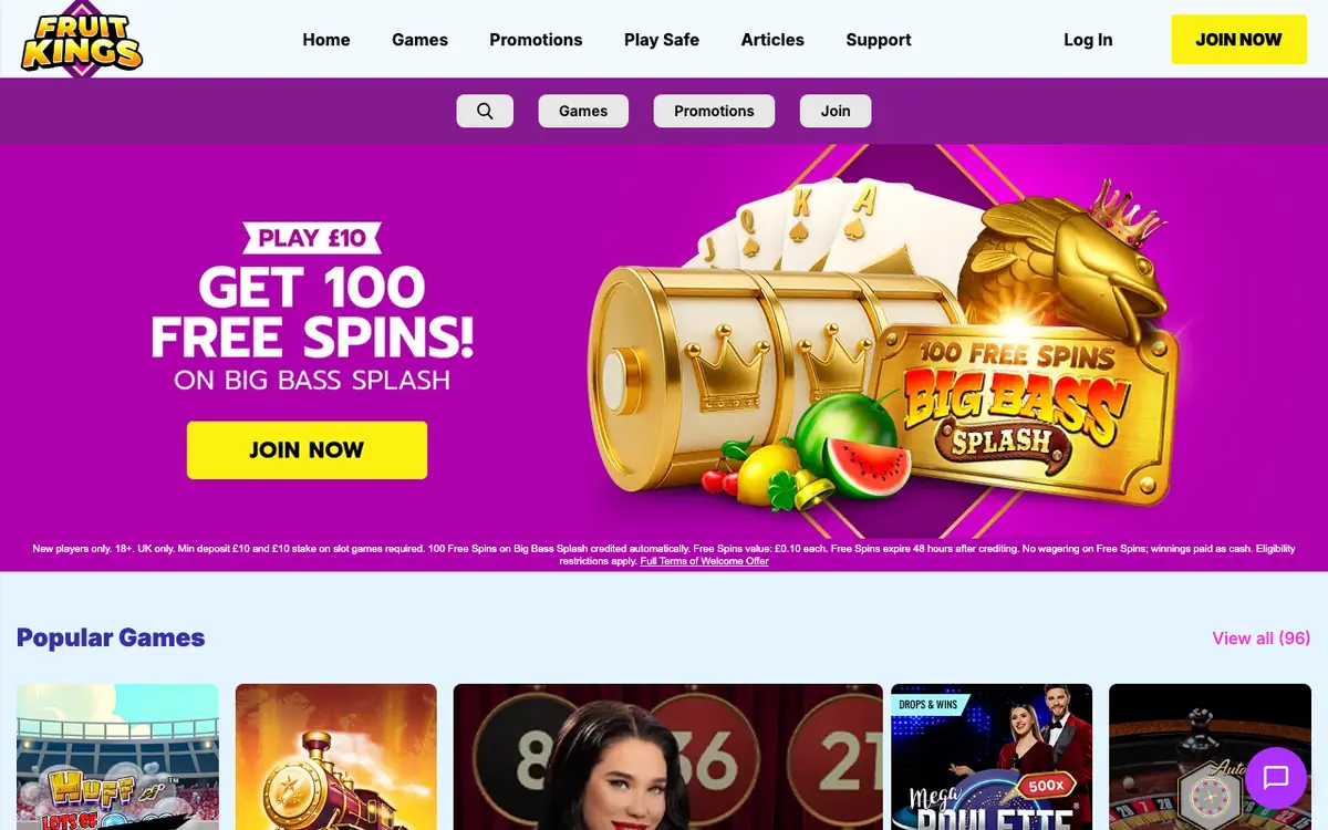 Fruit Kings homepage screenshot – July 2026