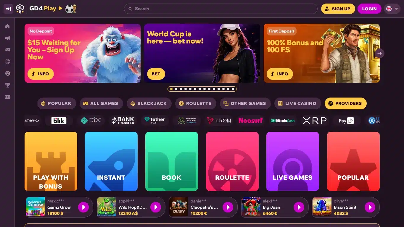 GDF Play homepage screenshot