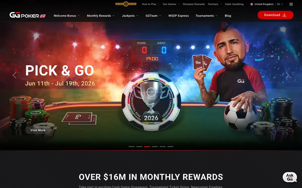 GGPoker UK homepage