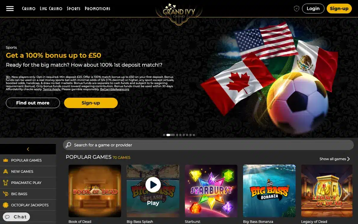 Grand Ivy homepage screenshot – July 2026