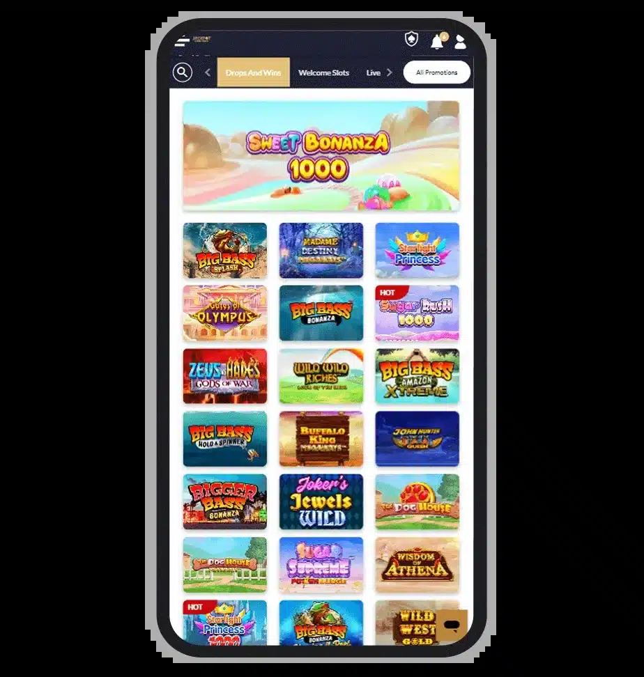 Jackpot Mobile Casino mobile slots lobby