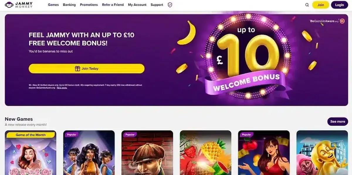 Jammy Monkey homepage screenshot – archived before closure