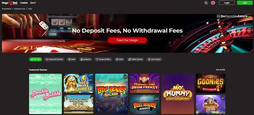 MagicRed homepage screenshot