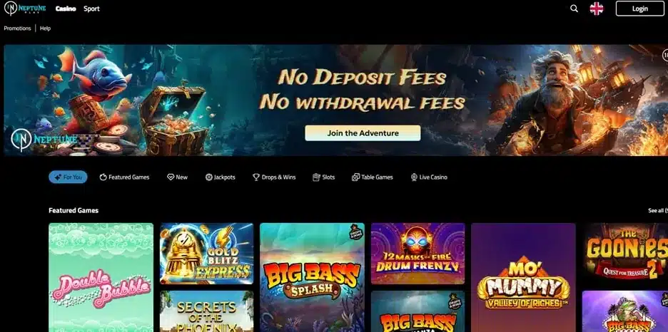 Neptune Play homepage screenshot