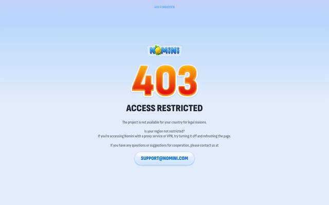 Nomini homepage screenshot