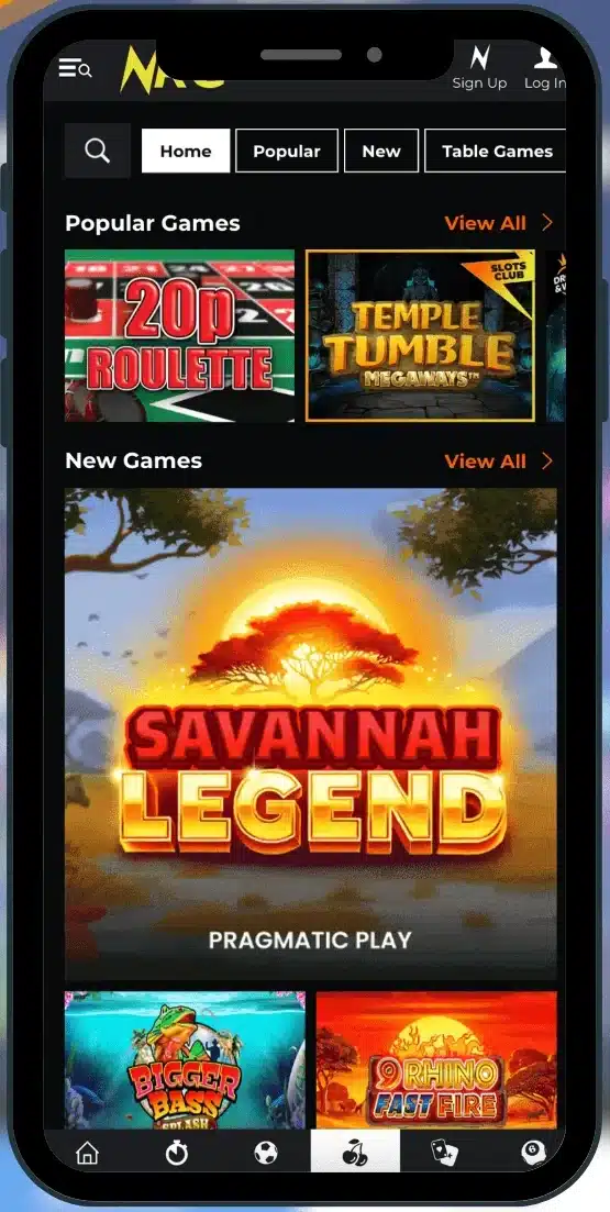 NRG Bet casino screenshot