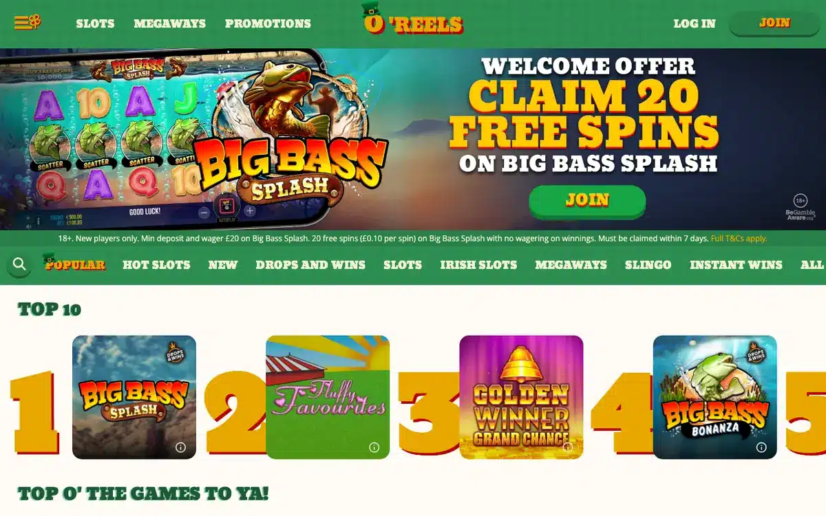 O Reels homepage screenshot – July 2026
