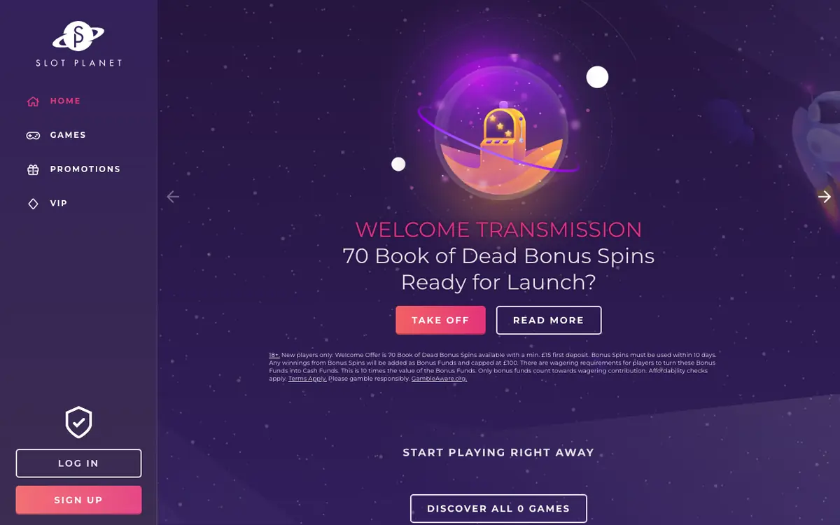 Slot Planet homepage screenshot – July 2026