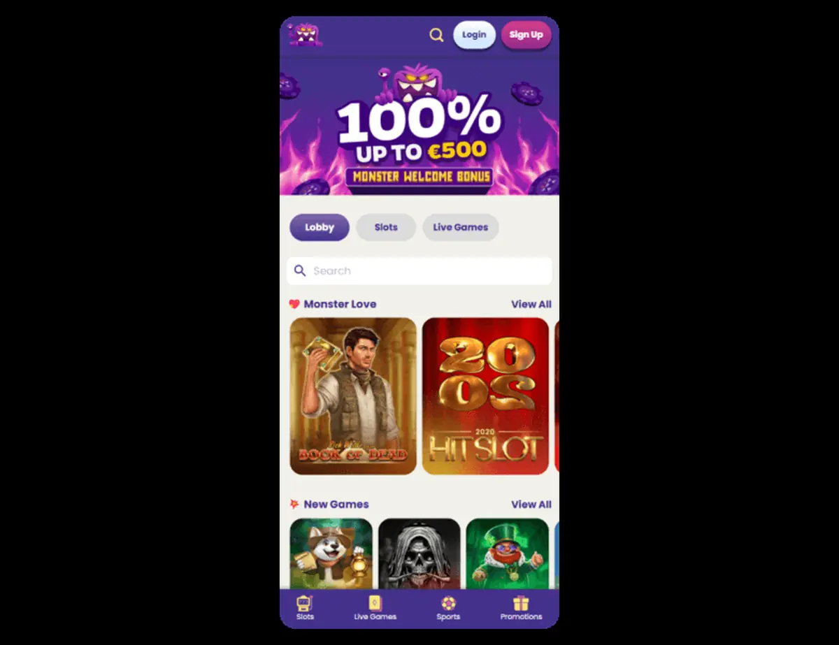 SlotMonster homepage screenshot – July 2026