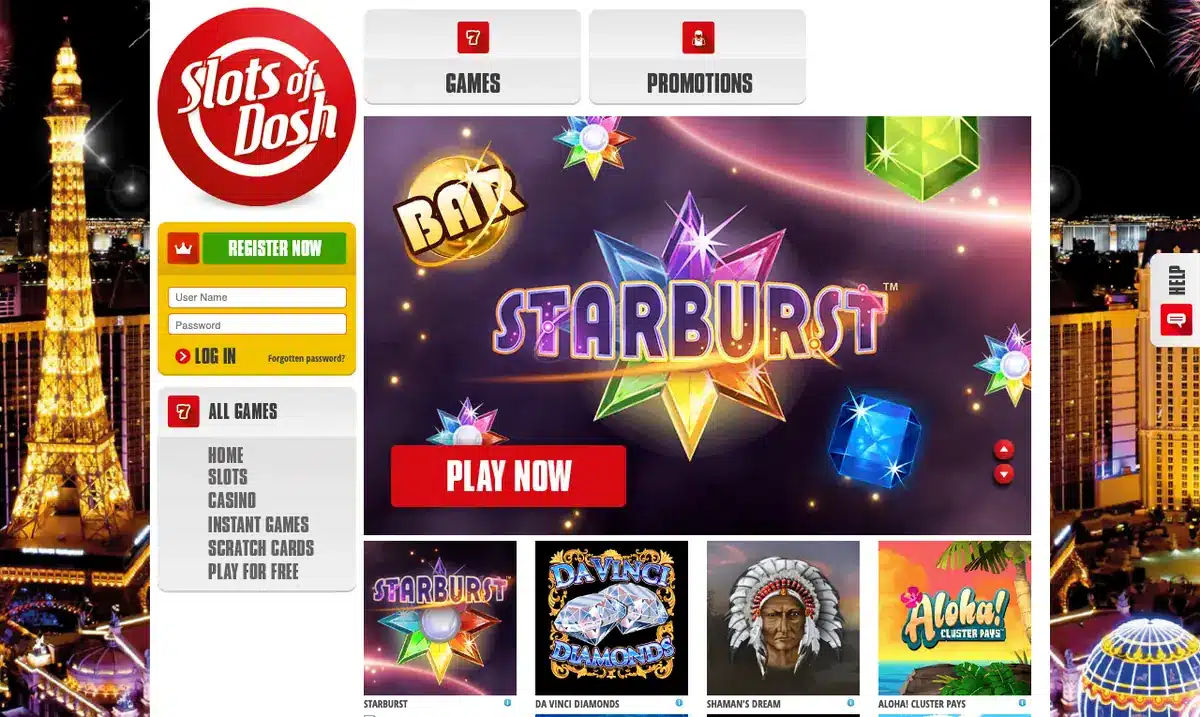 Slots Of Dosh homepage screenshot – July 2026