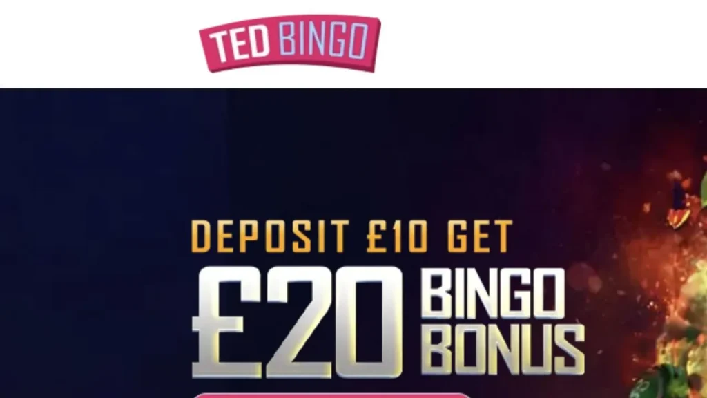 Ted Bingo live homepage and welcome offer