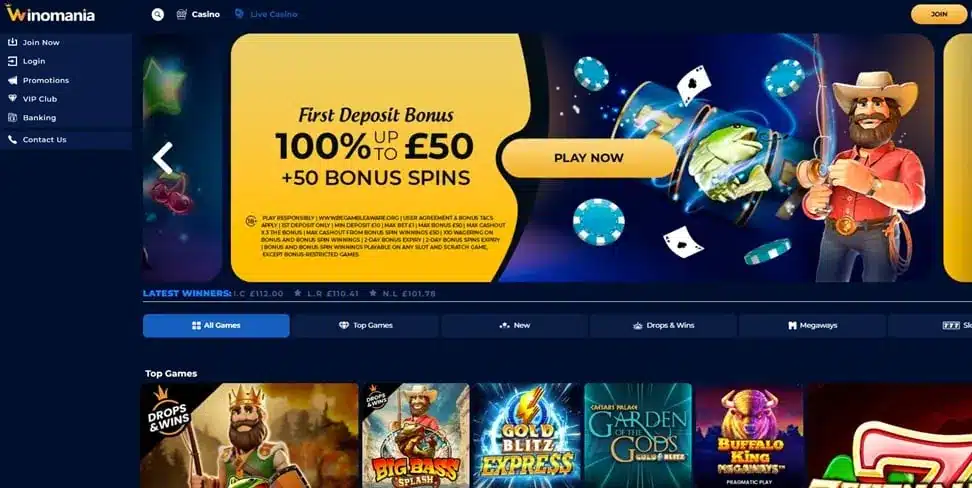 Winomania homepage screenshot